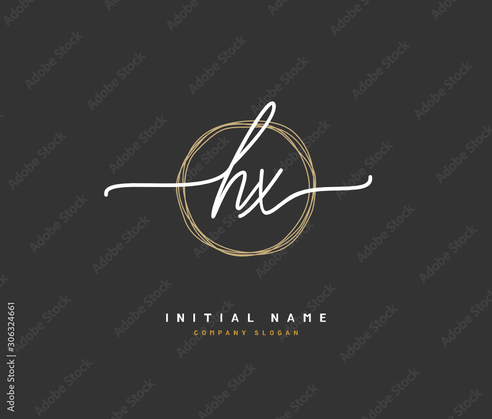 H X HX Beauty vector initial logo, handwriting logo of initial signature, wedding, fashion, jewerly, boutique, floral and botanical with creative template for any company or business.
