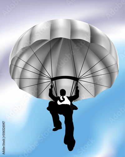 A skydiving or parachuting ...