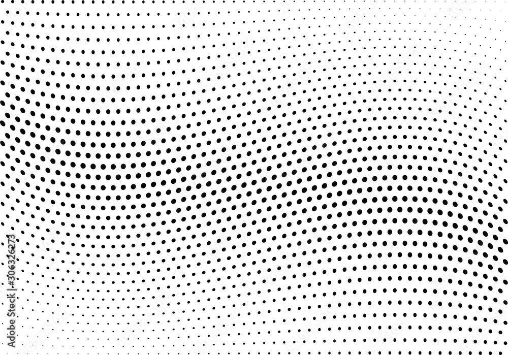 Abstract halftone wave dotted background. Halftone twisted grunge pattern, dot, circle.  Vector modern optical halftone pop art texture for poster, business card, cover, label mock-up, sticker layout