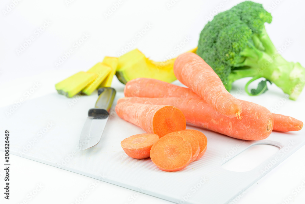 Carrots, pumpkin,Broccoli,the ingredients of baby food Carrots, pumpkin,Broccoli,the ingredients of baby food