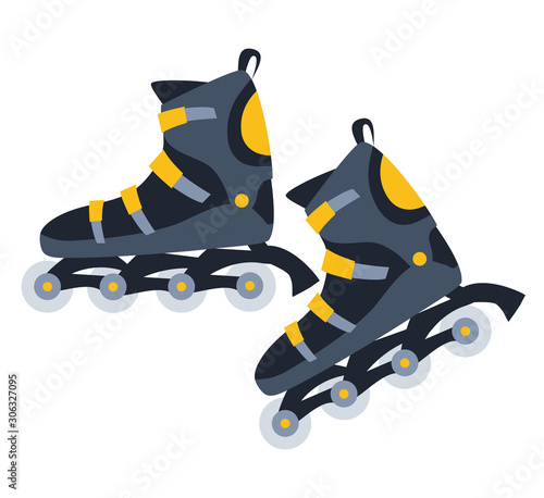 Roller skates flat vector illustration