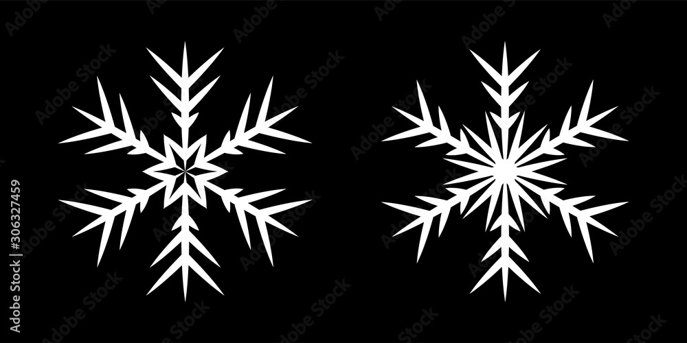Snowflakes flat vector illustrations set Snowflakes flat vector illustrations set