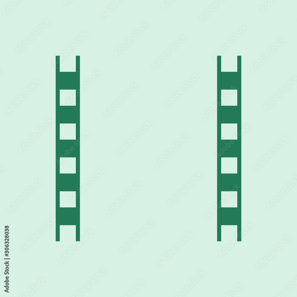 Vector film roll icon in green.