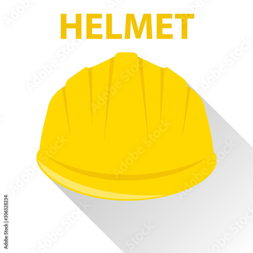 Construction helmet, realistic yellow construction helmet. Cartoon helmet.