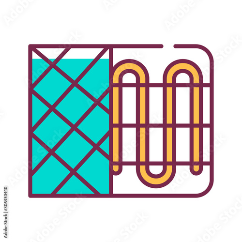 Heater color line icon. Device for supplying heat, for example a radiator or a convector. Pictogram for web page, mobile app, promo. UI UX GUI design element. Editable stroke.