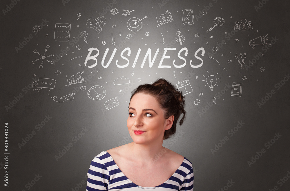 Pretty girl with business task schedule concept Pretty girl with business task schedule concept