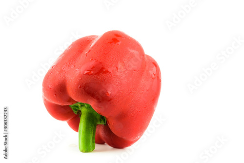 The sweet pepper, bell pepper Red on white background