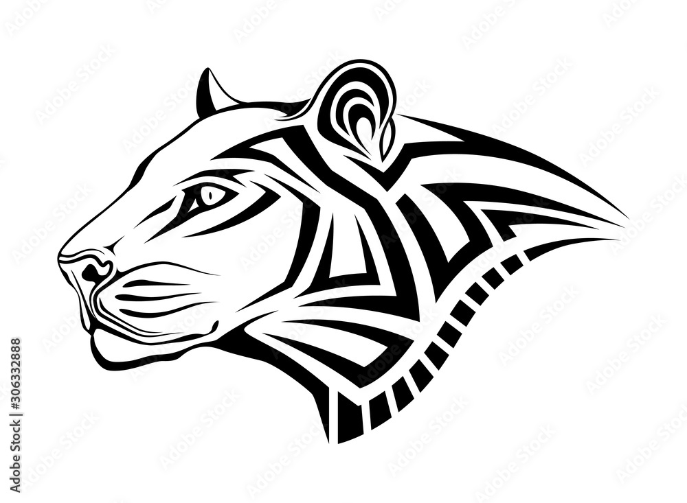 Leopard in the form of a tribal tattoo Leopard in the form of a tribal tattoo