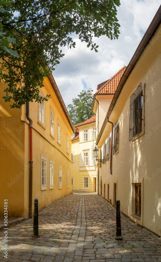 Fototapeta premium Rasnovka street. Prague, Czech Republic.