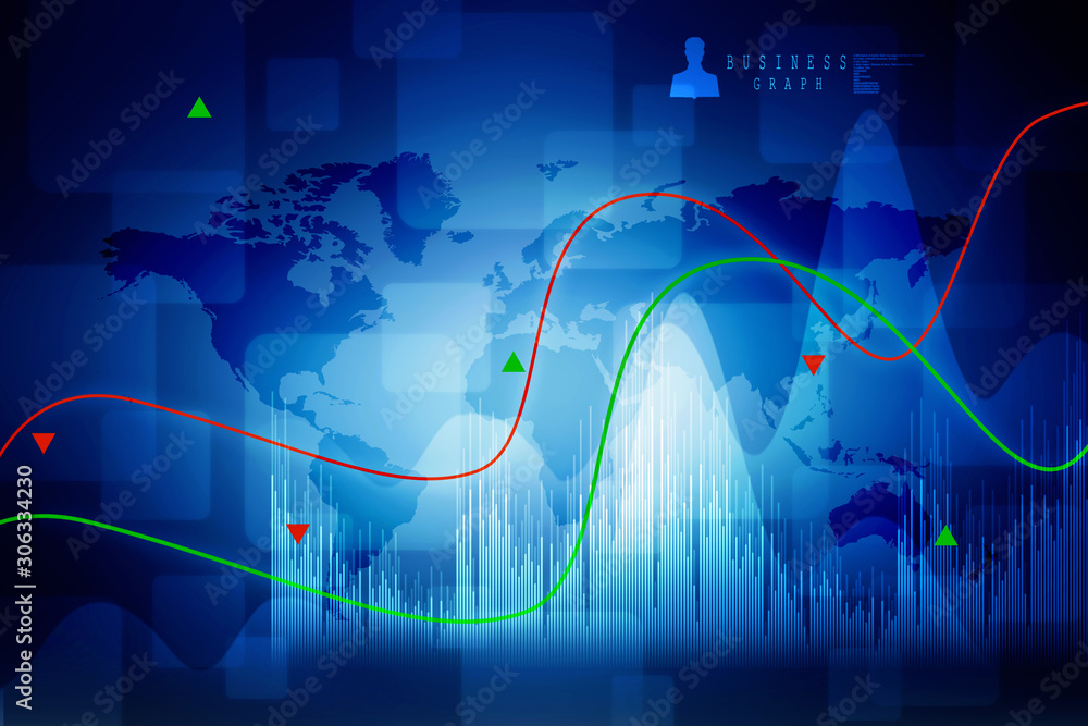 2d rendering Stock market online business concept. business Graph 2d rendering Stock market online business concept. business Graph