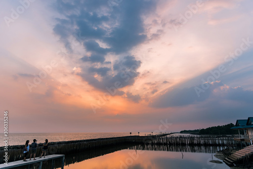 beautiful landscape  sky and clound sunset © samurai