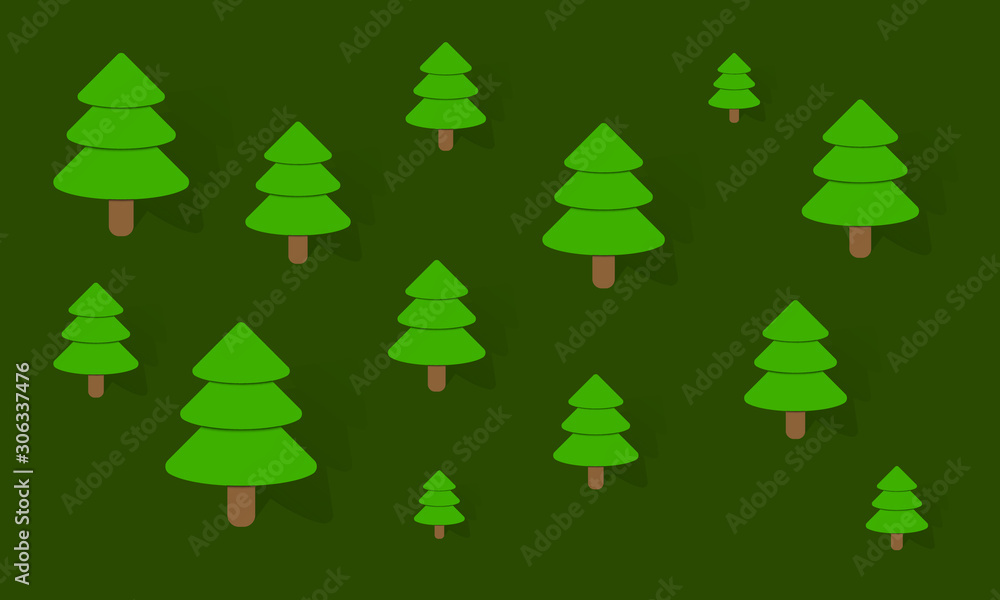 Background with many trees - Vector