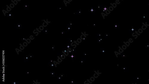 光　星　キラキラ　エフェクト　パーティクル　中央から広がる　ピンク　青　背景透過