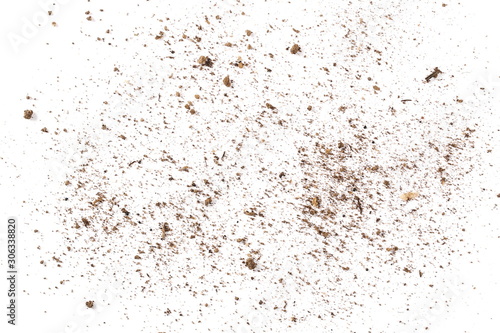 Dirt, soil dust isolated on white background, top view © dule964