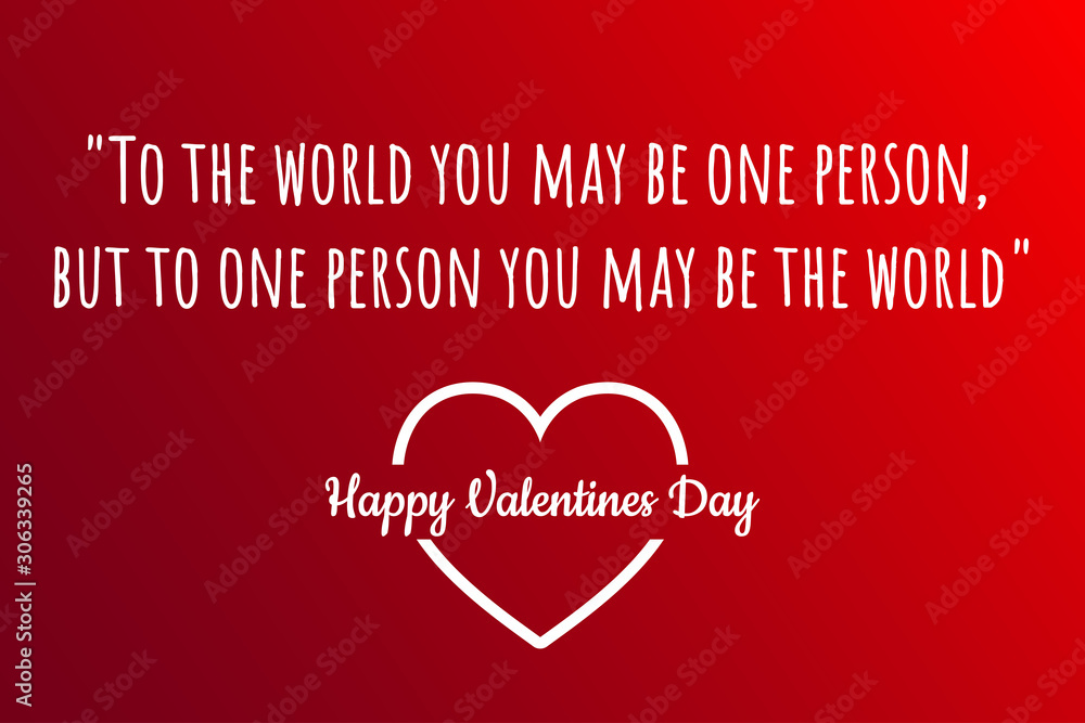 Happy Valentine's Day greeting card with romantic inscription about love, relationships and feelings. Template for background, banner, card, poster with beautiful lettering. Vector illustration.