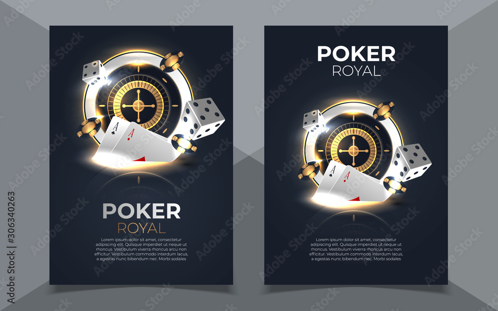 Poker chips and cards background. Poker Casino template poster. Flyer  design layout. Stock Vector | Adobe Stock