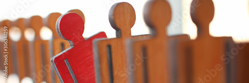 Foto Male red plastic toy businessman silhouette