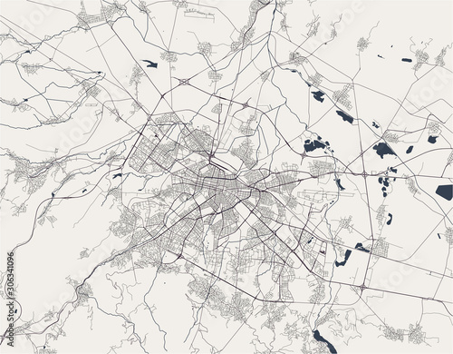 Fotografie, Tablou map of the city of Sofia, Bulgaria