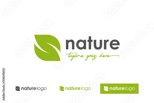 Green Nature Logo. Abstract Leaf symbol letter S Vector Logo Design Template Element