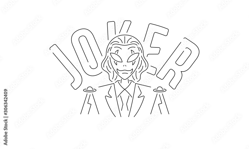 Black Joker on white background vector illustration for any use Black Joker on white background vector illustration for any use