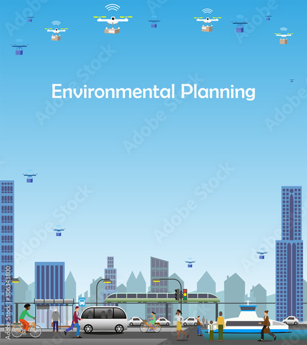 Environmental Planning background to be used for information regarding future city transportation.