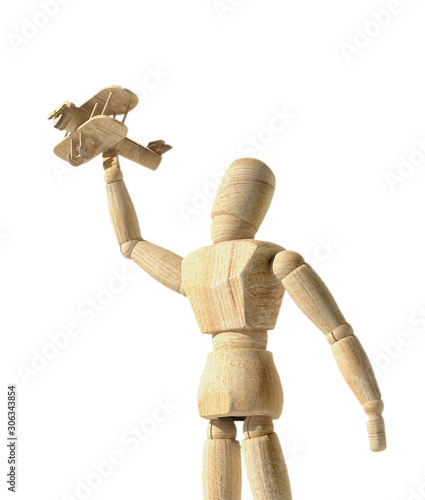 Wooden mannequin prototype of human