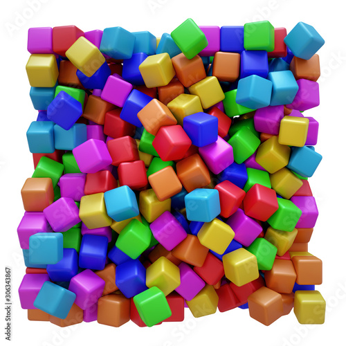 Three-dimensional colorful cubes
