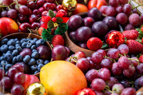 Christmas decoration with summer season fruits in Australia