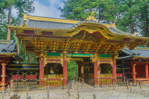 Yashamon Gate, in the Taiyuinbyo Shrine, Nikko photo