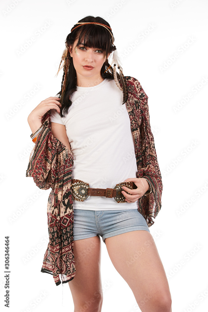 Blank t-shirt mock-up - Hippy festival ready for your design