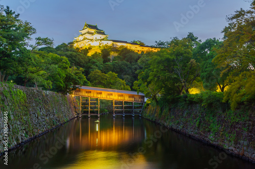 Wakayama castle and the Ohashirouka Covered Bridge photo