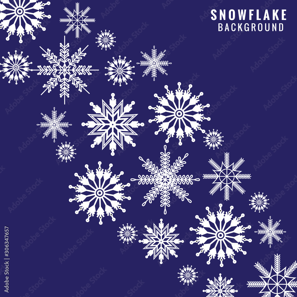 white Snowflake vector pattern blue background white Snowflake vector pattern blue background