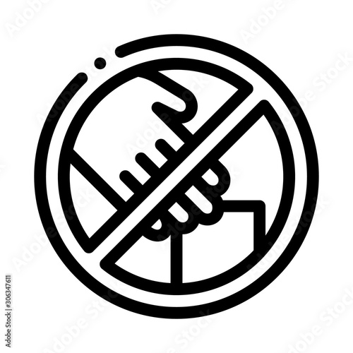 Shoplifting Prohibition Icon Vector. Outline Shoplifting Prohibition Sign. Isolated Contour Symbol Illustration