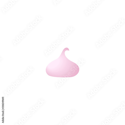 White and pink marshmallow isolated on white background.