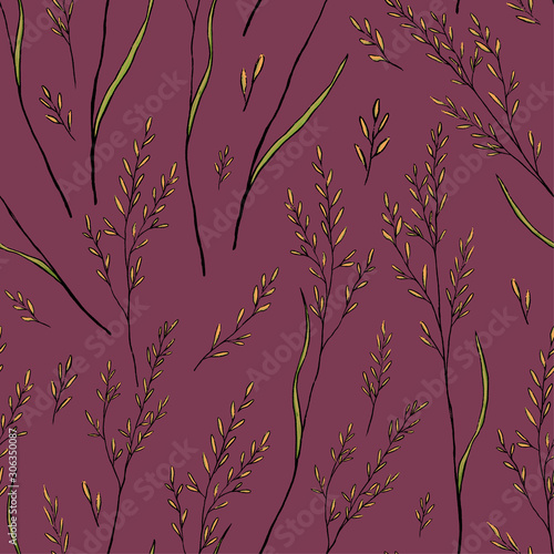 Vintage vector seamless pattern. Graphic sketches of wild flowers. Gentle field plants background. Hand drawn botanical wallpaper. For wrap, paper, textile, postcards, scrapbooking, prints, fabric etc