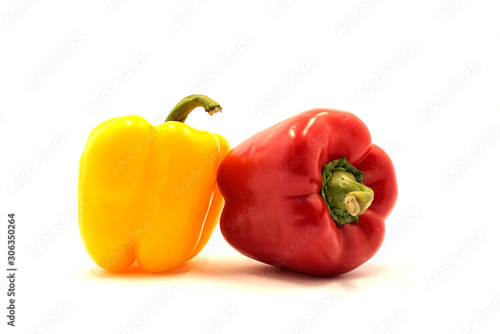 Ripe beautiful vegetables, paprika on a white background Ripe beautiful vegetables, paprika on a white background