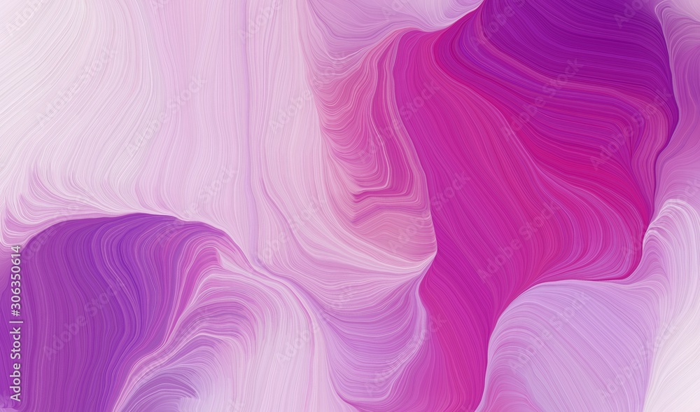 modern soft curvy waves background illustration with plum, medium violet red and medium orchid color