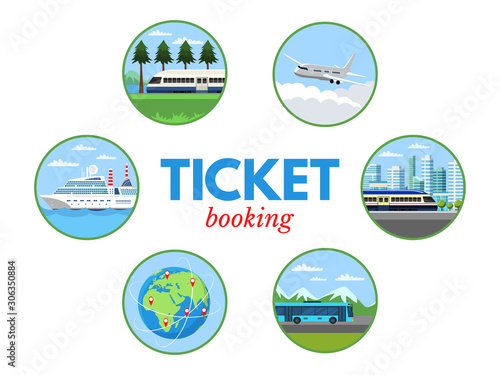Ticket booking vector banner template