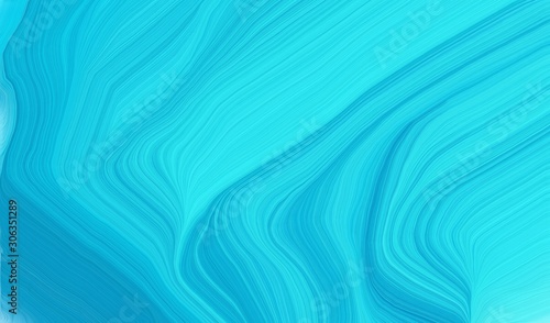 modern waves background design with bright turquoise, dark turquoise and light sea green color © Eigens