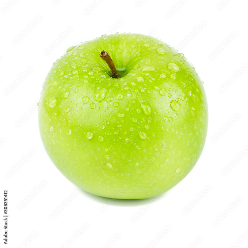 Fresh Ripe green apple isolated on a white background, fruit healthy concept Fresh Ripe green apple isolated on a white background, fruit healthy concept