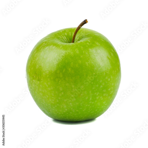 Fresh Ripe green apple isolated on a white background, fruit healthy concept