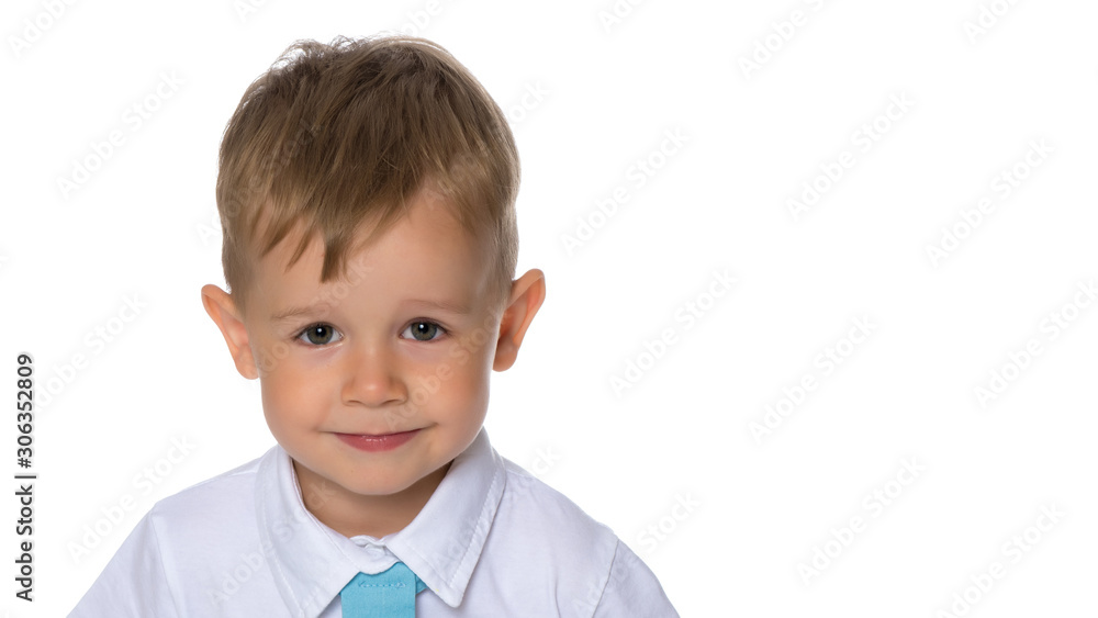 The little boy smiles. Portrait.Close-up. The little boy smiles. Portrait.Close-up.