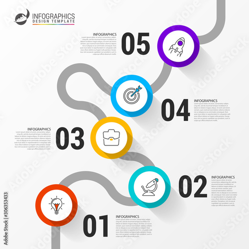 Infographic design template. Creative concept with 5 steps