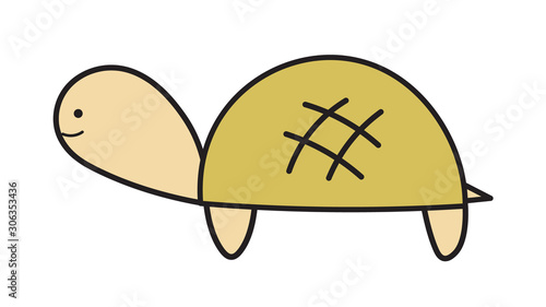 かわいい　亀　イラスト