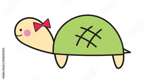 Quadro em tela おしゃれ　かめ　イラスト