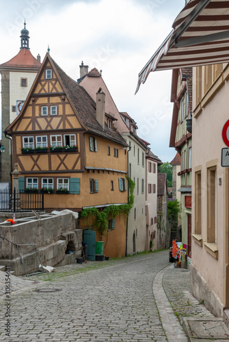 street in old town of Rothenburg, Germany