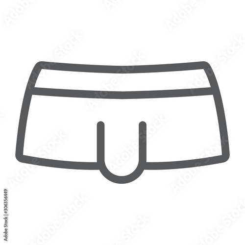 Sexy men underwear line icon, clothing and underpants, male underpants sign, vector graphics, a linear pattern on a white background, eps 10.