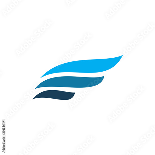 color modern wing logo design