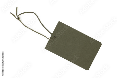 Dark paper  Tag or Label isolated on white Background