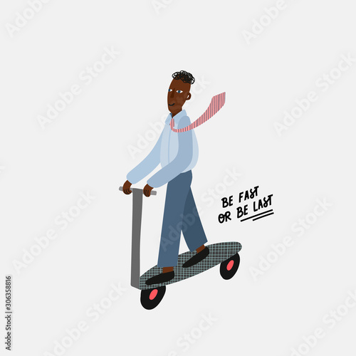 City transportation active character illustration